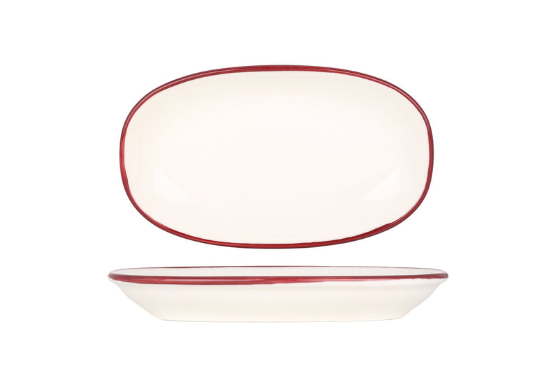 Linea Burgundy Oval Service Plate 24x14 cm - Chaplin Home