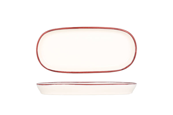 Linea Burgundy Oval Service Plate 25 cm - Chaplin Home