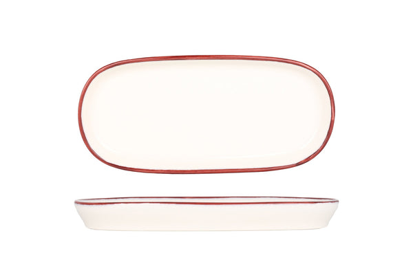 Linea Burgundy Oval Service Plate 30 cm - Chaplin Home