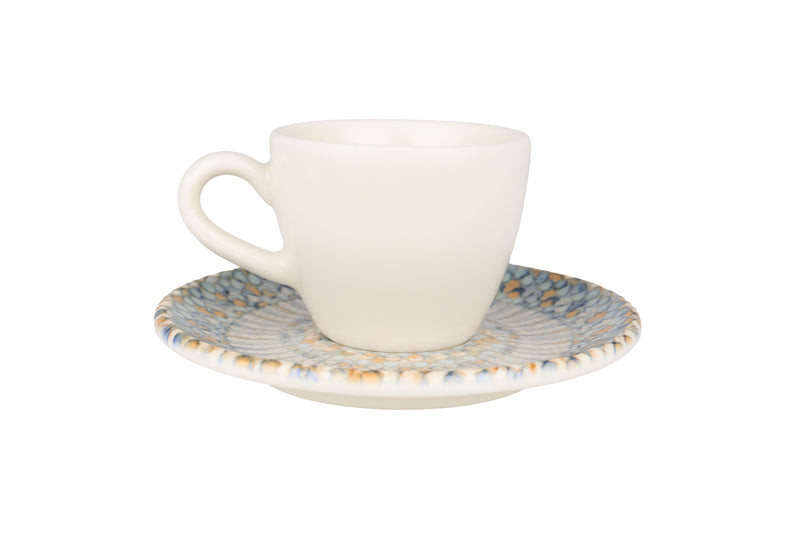 Luca Mosaic Espresso cup with saucer - 80cc - set of 6