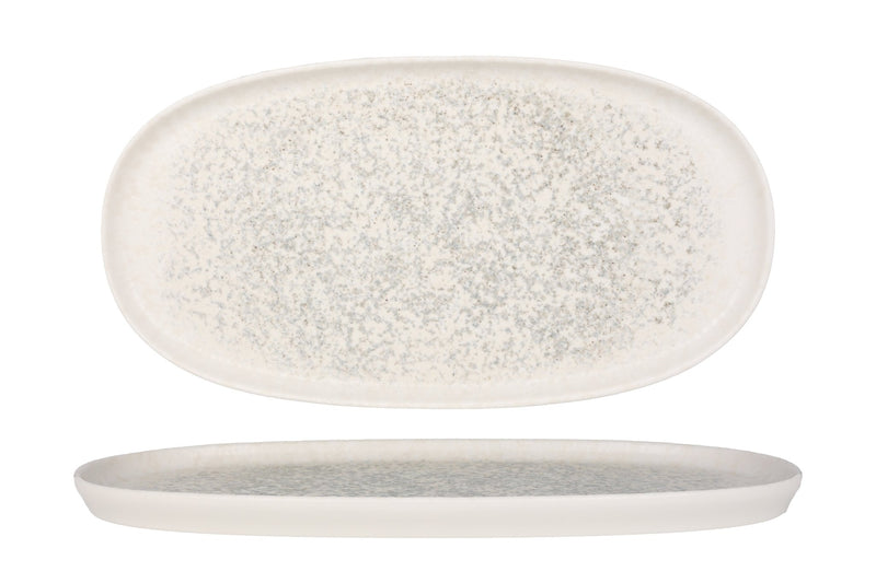 Lunar White Oval Service Plate 30 cm - Chaplin Home