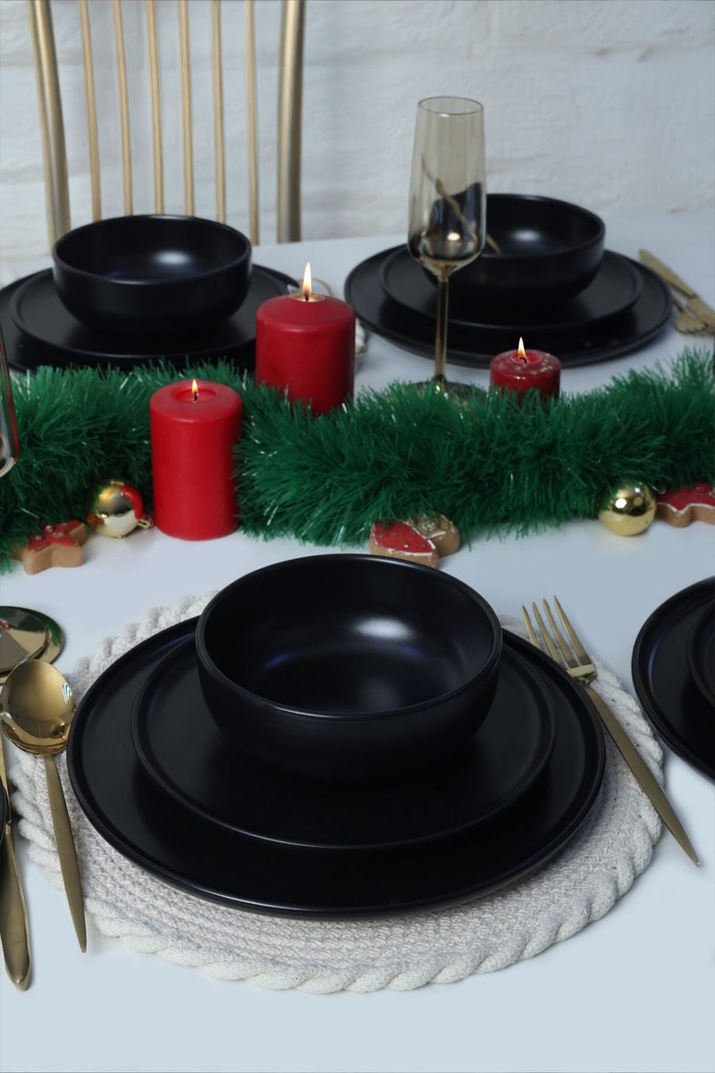 Nordic Mat Black Dinnerware Set 18 pcs - Chaplin Home