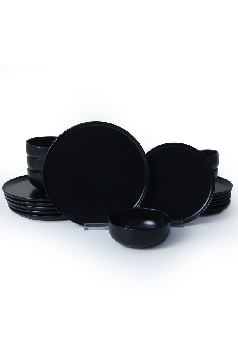 Nordic Mat Black Dinnerware Set 18 pcs - Chaplin Home