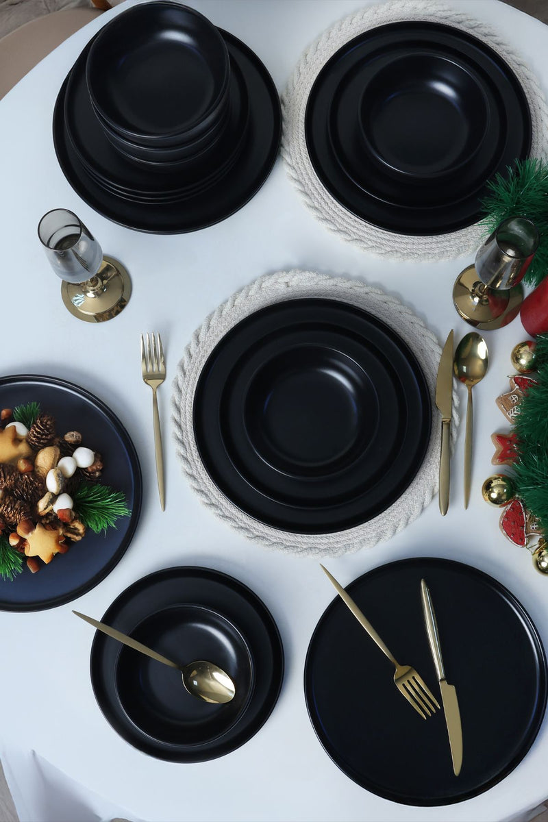 Nordic Mat Black Dinnerware Set 18 pcs - Chaplin Home