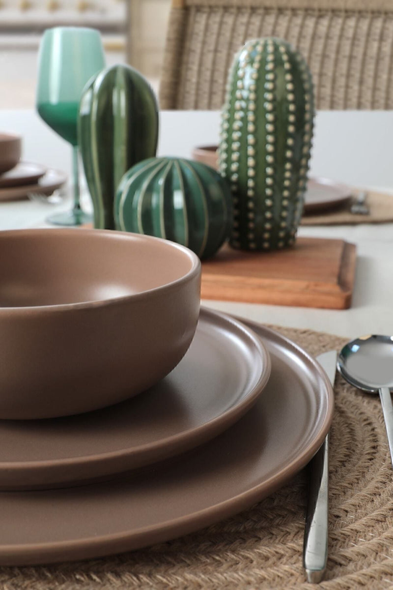 Nordic Mat Taupe Dinnerware Set 18 pcs - Chaplin Home