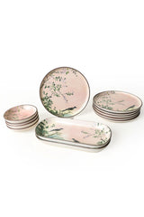 Pink Woods Dinnerware Set 12 pcs - Chaplin Home