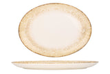Rust Brown Oval serviceplade 36x21 cm