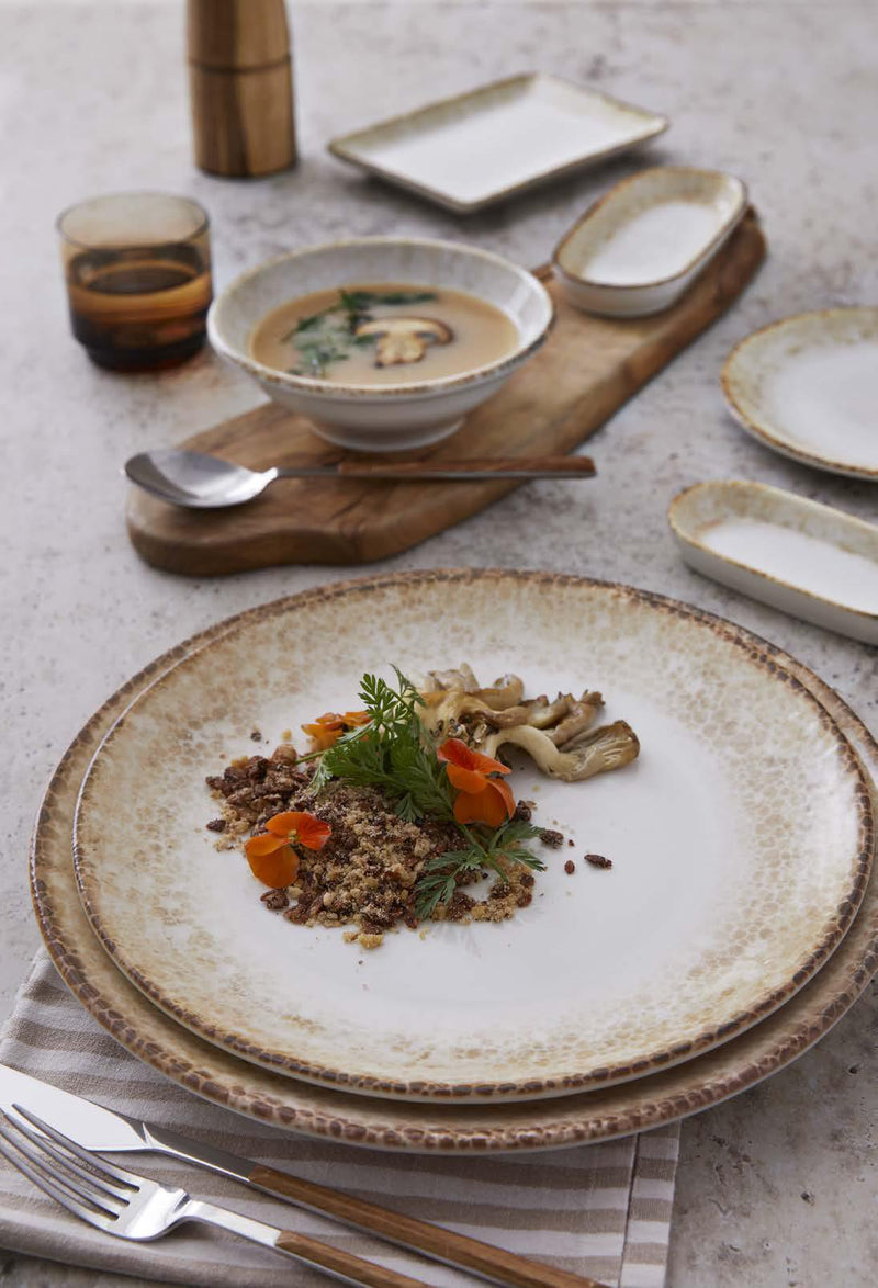 Kütahya Porselen Rust Brown | Large Dinnerware Set | 24 pieces for 6 ...