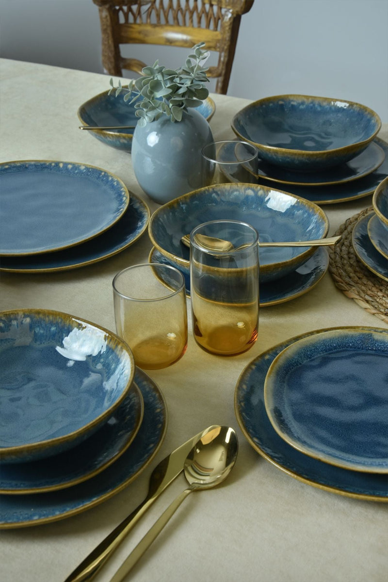 Shizen Blue Organic Dinnerware Set 18 pcs - Chaplin Home
