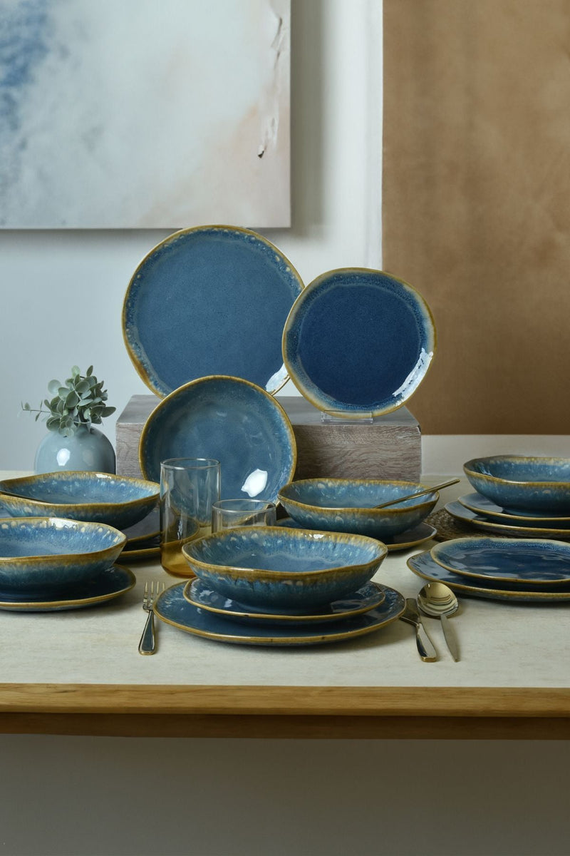 Shizen Blue Organic Dinnerware Set 18 pcs - Chaplin Home