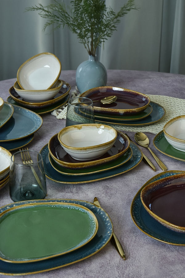 Shizen Mix Tetra Dinnerware Set 24 pcs - Oval - Chaplin Home