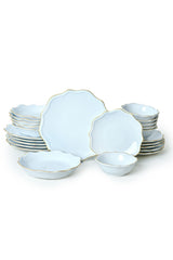 White/Gold Romeo Dinnerware Set 24 pcs - Chaplin Home